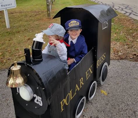 Fun Halloween Train Wagon Idea for Polar Express Costume