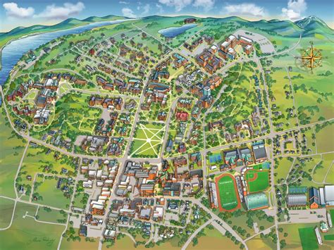 Dartmouth College Campus Map Illustration - Rabinky Art, LLC