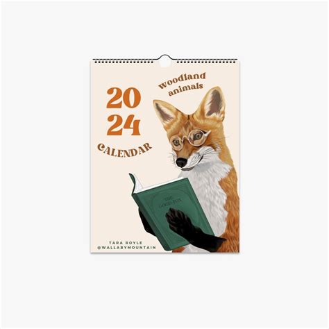 2024 Animal Wall Calendar, Woodland Animal Calendar, Calendar 2024 ...