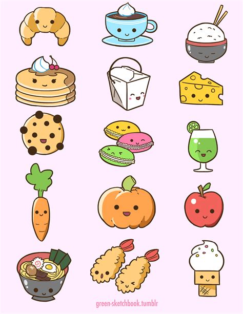 40+ Easy Drawings Kawaii Food Gif | basnami