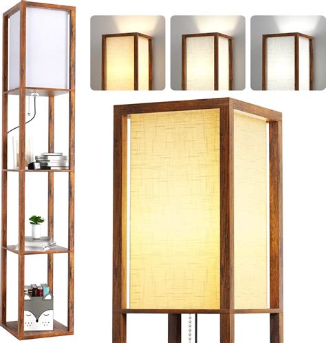 watrue LED Floor Lamp with Shelves, Shelves Floor Lamp for Living Room ...