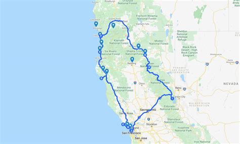 Northern California Coastline Map