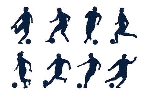 Free Vector | Flat design soccer player silhouette illustration