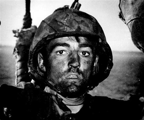 An American marine exhibits the thousand-yard stare after two days of ...