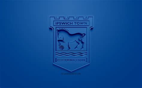 Download wallpapers Ipswich Town FC, creative 3D logo, blue background ...