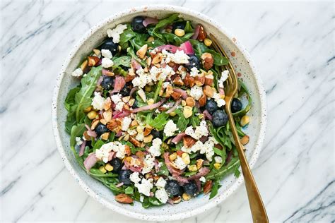 Blueberry Corn Goat Cheese Arugula Salad | Natalie Cooks