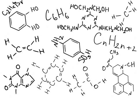 Premium Photo | Different chemical formulas and reactions on white ...