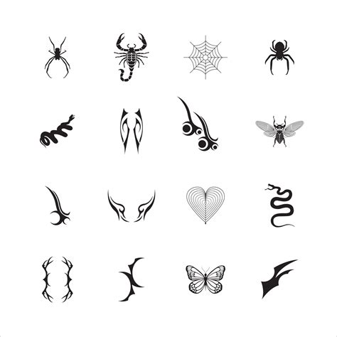 Tribal Vector Tattoo Elements, hippie icons, suitable for tattoo art ...