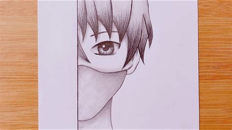 Easy Anime Drawing with pencil sketch / How to draw anime boy wearing a ...