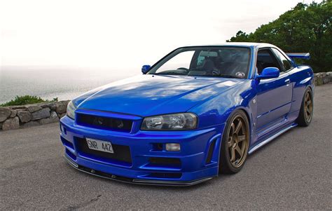 Blue coupe, Nissan, skyline, GT-R, Skyline R34 HD wallpaper | Wallpaper ...