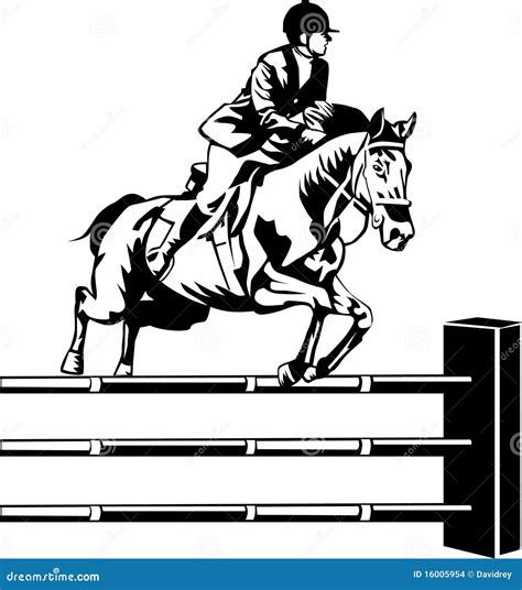 Horse in a Jumping Competition Stock Vector - Illustration of horse ...