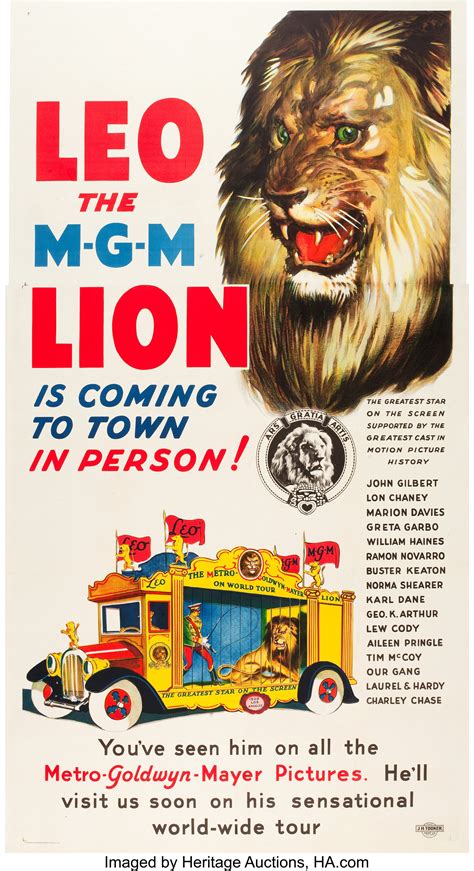 Leo the MGM Lion (MGM, 1928). Three Sheet (41.5" X 77.5").. ... | Lot ...