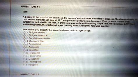 SOLVED: Question 11 Q11- Apatient in the hospital has an illness, the ...