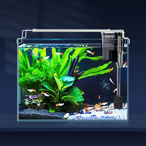 LAQUAL Aquarium Starter Kit (3 Gal), Rimless Glass Low Iron Fish Tank ...