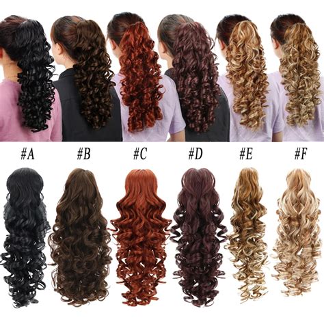 Synthetic Ponytail Hair Extensions Long Claw Ponytails Deep Wave 18 ...