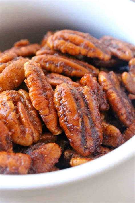 Sweet and Spicy Oven Roasted Pecans | #pecans #nuts #snack # ...