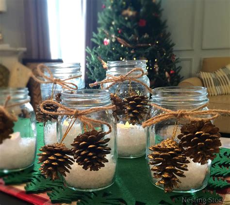 DIY Christmas Mason Jar Candles | Nesting Story