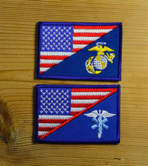 US Marines Corps Medic Flag Patch Morale Uniform Med Fire Navy | Etsy