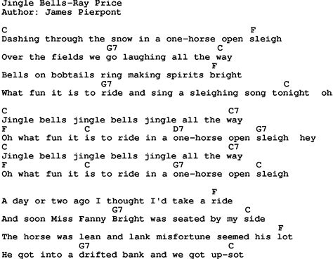 Country Music:Jingle Bells-Ray Price Lyrics and Chords