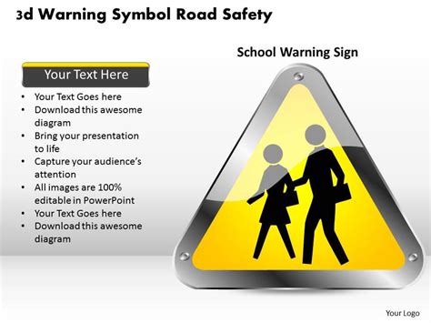 1114 3d Warning Symbol Road Safety Powerpoint Template | Presentation ...