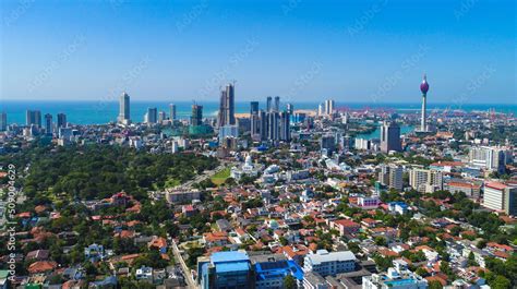 Background View of the Colombo city skyline with modern architecture ...