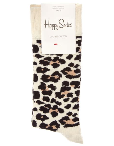 Lyst - Happy Socks Leopard Print Socks in Black for Men