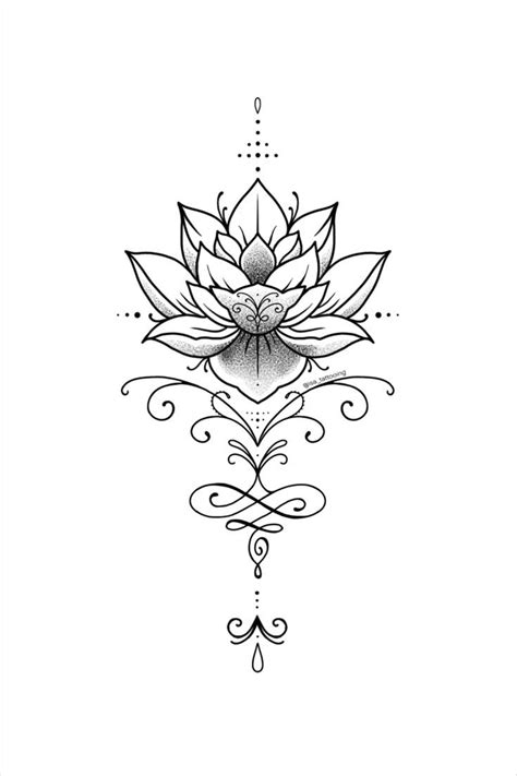 Lotus flower ornament with many details and ornaments | Lotus tattoo ...