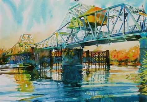 David Lobenberg: Two Bridges Just "Built" In Watercolor