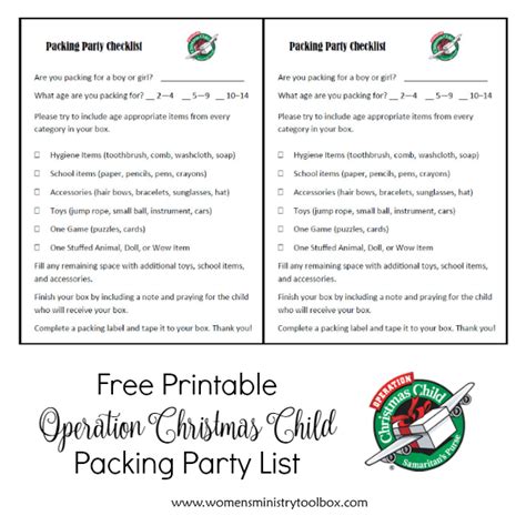 How to Host an Operation Christmas Child Packing Party - Women's ...