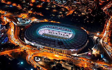 Vodafone Park, Besiktas Stadium, Istanbul, Turkey, night, Turkish ...