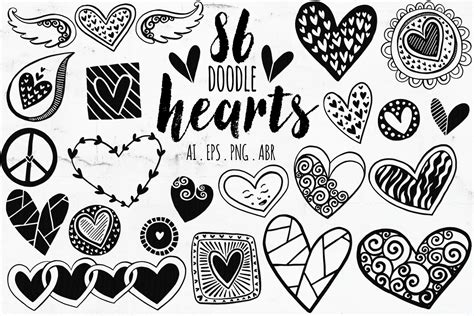 Heart Doodles - Valentine | Photoshop Graphics ~ Creative Market