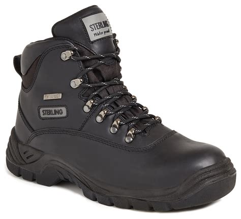 Sterling Black Waterproof Safety Hiker Boots - Safety Boots - Mens ...