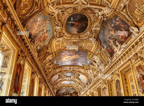 The stunning Galerie d'Apollon inside the Musée du Louvre, the gallery ...