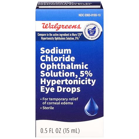 Walgreens Sodium Chloride Ophthalmic Solution 5% Hypertonicity Eye Drops