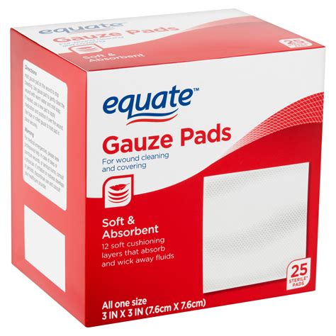 Equate Soft and Absorbent Gauze Pads, 3" x 3", 25 Count - Walmart.com ...