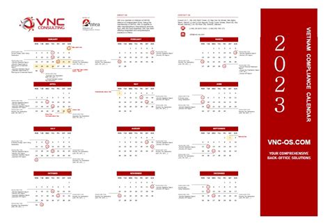 COMPLIANCE CALENDAR 2023 FOR COMPANY IN VIETNAM - VNC Consulting