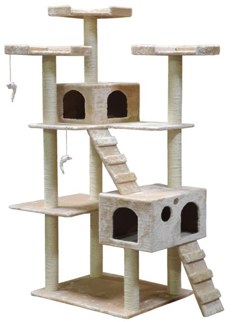 Amazon.com : Go Pet Club Cat Tree, 50W x 26L x 72H, Beige : Pet Supplies