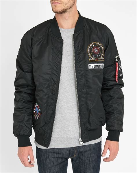 Eleven paris Patch-Detail Satin Bomber Jacket in Black for Men | Lyst