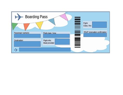 Fill In Blank Free Editable Airline Ticket Template Boarding Pass ...