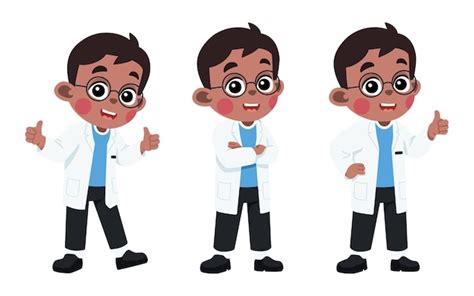 Premium Vector | Kid in scientist costume