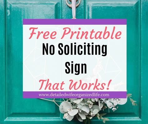 Free Printable No Soliciting Sign That Works!