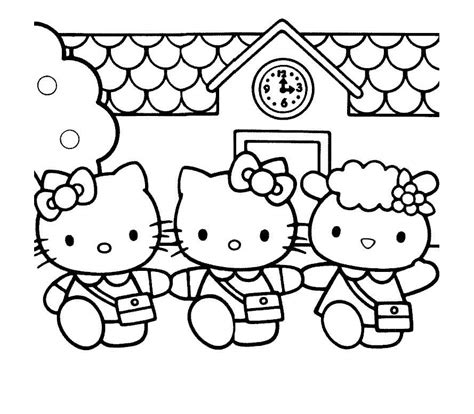 Hello Kitty coloring pages for kids - Hello Kitty Kids Coloring Pages