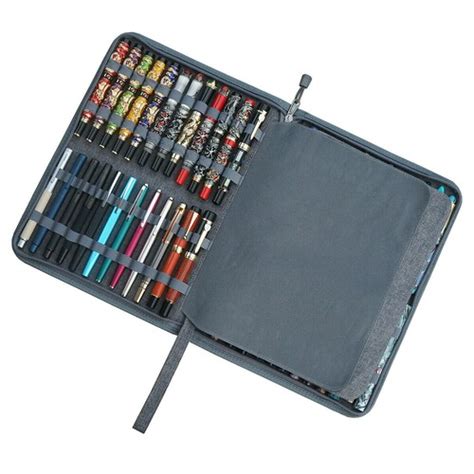 48 Slots Gray Fountain Pen Case Canvas Pen Holder Display - Etsy