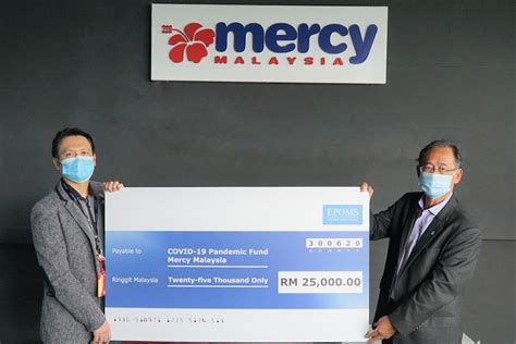 EPOMS donates RM25,000 to Mercy Malaysia’s COVID-19 pandemic fund