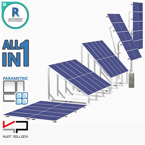 All-In-One Adjustable Mounted Solar Module Array 3D model | CGTrader