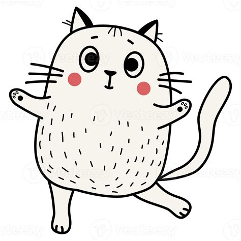 Funny stickers with dancing happy cat 13811347 PNG