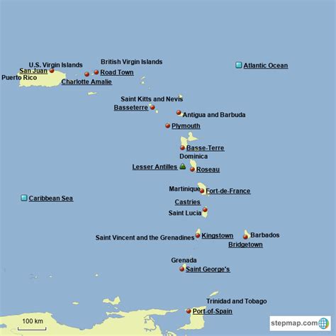 Map Of Southern Caribbean Islands - Islands With Names