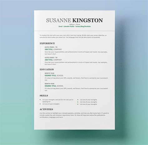 Free downloadable modern resume templates - falowhatis