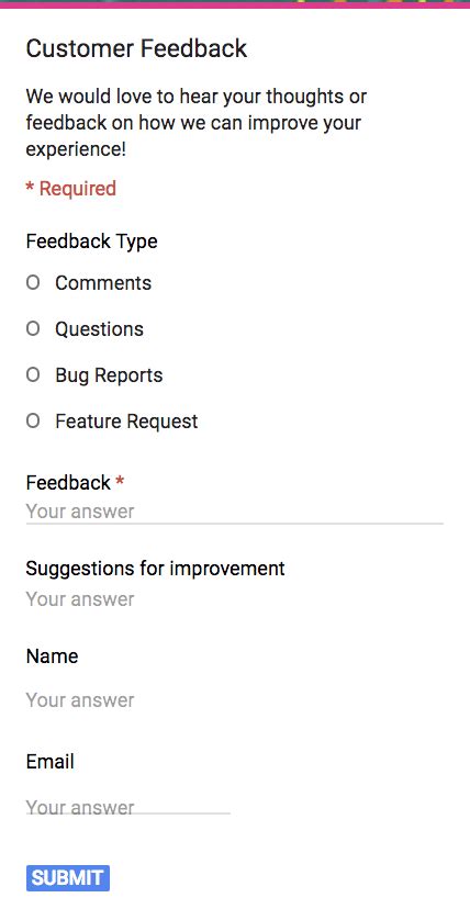 How to use Google Forms to collect Customer Feedback