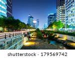 Seoul Cheonggyecheon night in South Korea image - Free stock photo ...